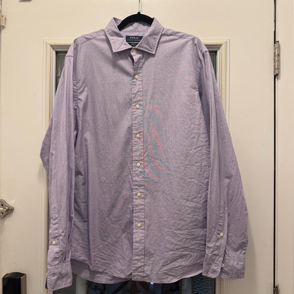 Polo Ralph Lauren men’s slim fit 100% cotton lavender button down shirt - Picture 6 of 6